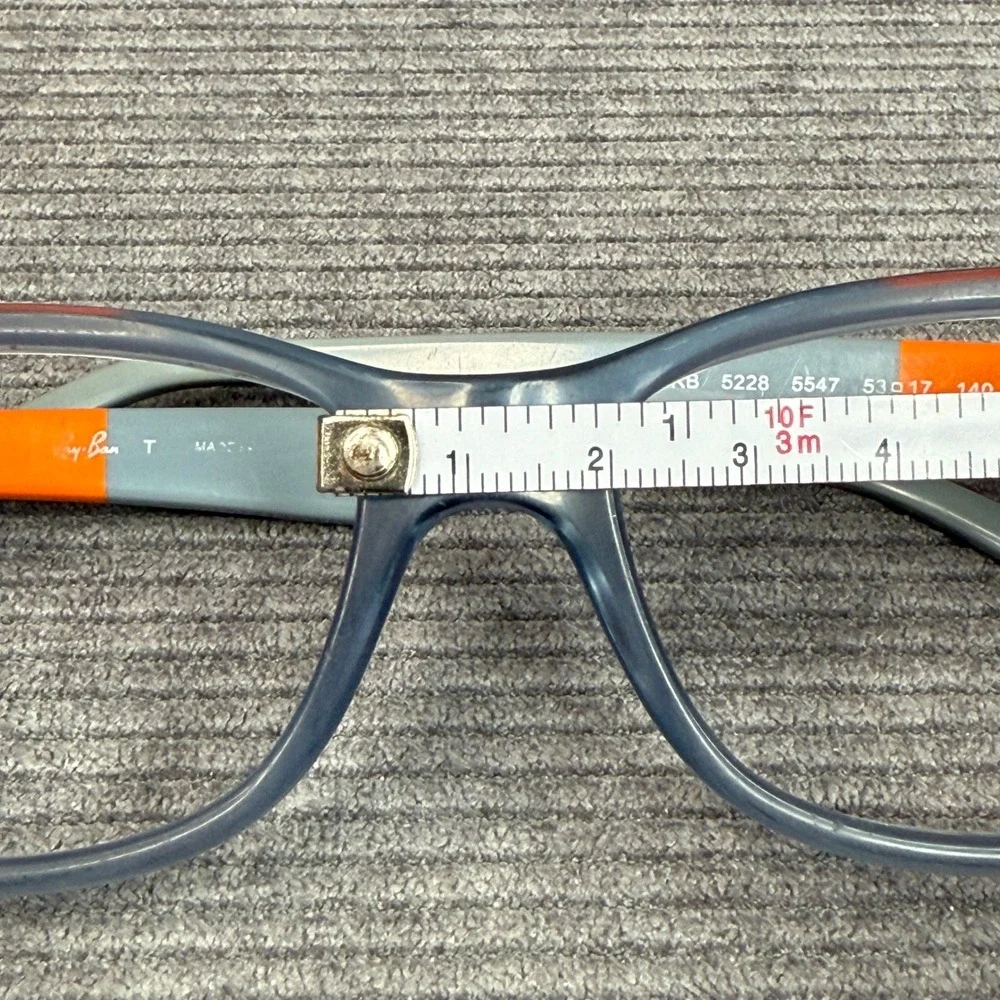 Ray-Ban‎ RB 5228 5547 Blue Orange Rectangular Y2K Eyeglasses Frames 53-17 140